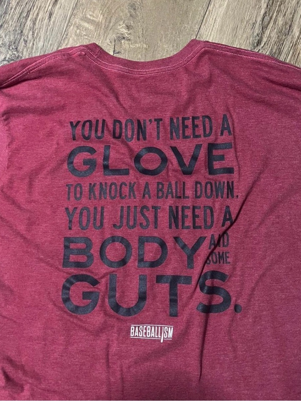 Men's Maroon Graphic Tee - 'Body and Guts' baseballism